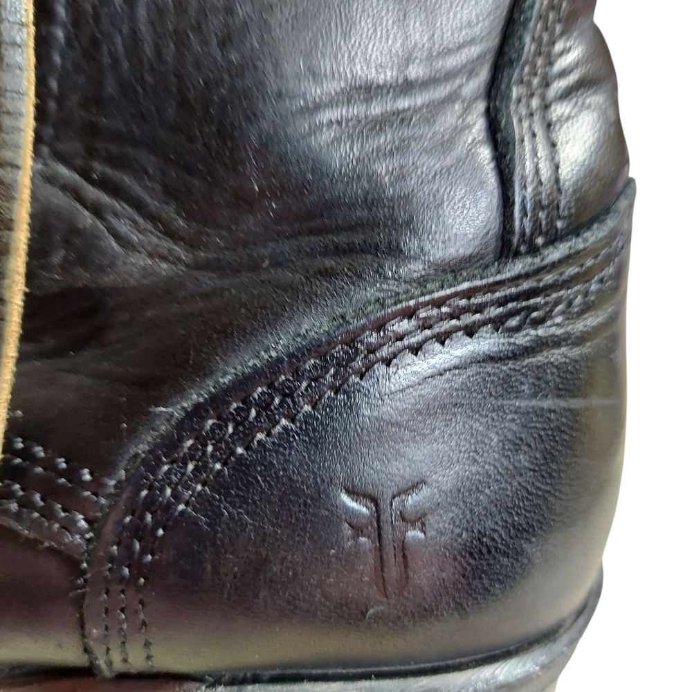 Vintage 70s Frye Women's Black Leather Lace-up Ankle Boots USA Goodyear Welt - Picture 14 of 16